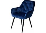 Ekspand | Fotel King - 87 Cm - Blu - Velluto Di Alta Qualità - Design Moderno - Comodo E Alla Moda