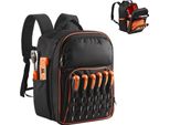 Robusto Zaino Portautensili Per Elettricisti - Borsa Portautensili A 49 Tasche - Resistente Agli Strappi E Di Lunga Durata