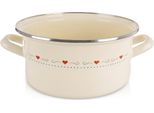 Orion | Casseruola - Casseruola In Smalto - 24 Cm - Color Crema - Design Retrò - Lavabile In Lavastoviglie - Adatto All'induzione