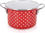 Orion | Casseruola - Rosso - 18 Cm - 2 L - Acciaio Smaltato - Adatto All'induzione
