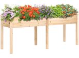 Costway Letto Da Giardino Rialzato In Legno, Letto Da Giardino Rialzato, Fioriera Con Divisorio E Fori Di Drenaggio, Letto Per Verdure, Letto Per Piante, Letto Per Erbe 184X58X77 Cm Natura