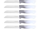 6 Pezzi Coltello Da Cucina 18 Cm Con Manico Ergonomico - Versatile E Facile Da Pulire, Grigio