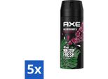 Ax - Deodorante Spray Per Il Corpo - 48 Ore Di Freschezza - Bergamotto Selvatico E Pepe Rosa - 150 Ml - Confezione Risparmio - 5 Pezzi
