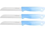 3 Pezzi Coltello Da Cucina 18 Cm Con Manico Ergonomico - Versatile E Facile Da Pulire, Azzurro