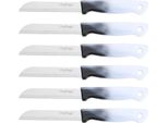 6 Pezzi Coltello Da Cucina 18 Cm Con Manico Ergonomico - Versatile E Facile Da Pulire, Nero