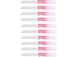 10 Pezzi Coltello Da Cucina 18 Cm Con Manico Ergonomico - Versatile E Facile Da Pulire, Rosa