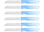 6 Pezzi Coltello Da Cucina 18 Cm Con Manico Ergonomico - Versatile E Facile Da Pulire, Azzurro