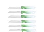 6 Pezzi Coltello Da Cucina 18 Cm Con Manico Ergonomico - Versatile E Facile Da Pulire, Verde Scuro