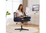Lvhom Sedia Girevole Senza Braccioli, Sedia Da Ufficio Regolabile In Altezza Con Rivestimento In Velluto, Sedia Da Scrivania Sedia Da Computer Sedia Executive Sedia A Dondolo, Nera