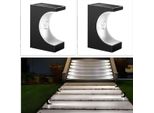 Inf Lampade Solari Da Esterno Per Scale, Luce Bianca, Abs+Pc, 2 Pezzi 2 Pack