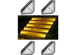 Inf Luci Solari Per Gradini Da Esterno: Abs+Pc, 4X3.3X2.25Cm, Illuminazione Calda 4 Pack