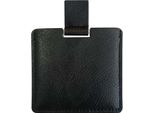 Inf Specchietto Cosmetico Portatile In Acciaio Inox Con Custodia In Pu Nero
