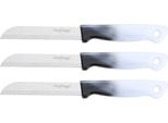 3 Pezzi Coltello Da Cucina 18 Cm Con Manico Ergonomico - Versatile E Facile Da Pulire, Nero