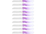 10 Pezzi Coltello Da Cucina 18 Cm Con Manico Ergonomico - Versatile E Facile Da Pulire, Viola