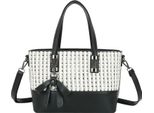 Gallantry, Shopper Strutturata Da Donna Con Motivo A Quadri E Tracolla, Bianco/Nero