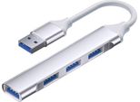 Inf Type-C Adattatore Usb 2.0 A 4 Porte In Alluminio Per Pc E Laptop D'argento