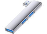 Inf Adattatore Multiporta Usb A Doppio Usb 2.0 + Usb 3.0 In Alluminio D'argento