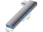 Inf Adattatore Multiporta Usb A Doppio Usb 2.0 + Usb 3.0 In Alluminio Grigio
