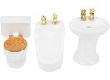 1/24 Casa Delle Bambole Miniatura Bagno Set Simulazione Vasca Da Bagno In Ceramica Lavandino Kitwhite