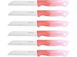 6 Pezzi Coltello Da Cucina Da 18 Cm Con Manico Ergonomico - Versatile E Facile Da Pulire. Colore Rosso