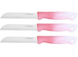 3 Pezzi Coltello Da Cucina 18 Cm Con Manico Ergonomico - Versatile E Facile Da Pulire, Rosa