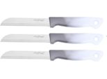 3 Pezzi Coltello Da Cucina 18 Cm Con Manico Ergonomico - Versatile E Facile Da Pulire, Grigio