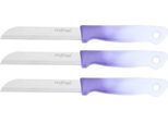 3 Pezzi Coltello Da Cucina 18 Cm Con Manico Ergonomico - Versatile E Facile Da Pulire, Viola