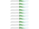 10 Pezzi Coltello Da Cucina 18 Cm Con Manico Ergonomico - Versatile E Facile Da Pulire, Verde Scuro