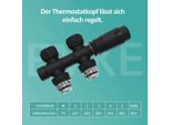 Set Multiblocco Di Termostati Per Radiatori Emke Raccordo Con Termostato Per Radiatori Diritti φ16Xg1/2" E φ15Xg1/2"" Nero"
