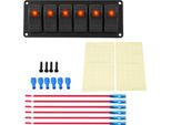 12-24V 6 Velocità Pannello Interruttore A Bilanciere Per Auto Rv Barca Yacht Marine Orange Led