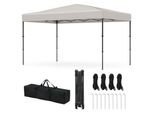 Gazebo Costway 365X225Cm, Gazebo Pop Up Pieghevole Regolabile In Altezza Con Borsa Per Il Trasporto, 8 Picchetti E 4 Corde Per Il Vento, Gazebo Da Giardino UV50+ Per Feste Beige
