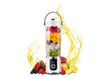 Forsmano Frullatore Portatile Con 10 Lame In Acciaio Inox, Frullatore Smoothie Maker Da 600 Ml, Frullatore Ricaricabile Via Usb, Tritaghiaccio E Coppa Per Frullati Di Frutta, Bianco