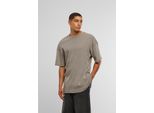 Urban Classics T-Shirt Herren Washed Rib Tee Hellgrau Basics 100% Baumwolle M