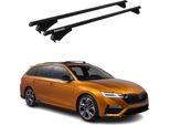 Portapacchi Menabo Per Skoda Octavia Mk4 Estate 2020-2025 75Kg Alluminio Nero 2X