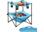 Tavolo Portatile Pieghevole Per Picnic - Tavolo Da Buffet In Tessuto Oxford - 56 Cm, Blu