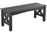 Panca Da Giardino In Plastica Nera - Panca Da Patio 113 Cm - Panca Da Balcone Per Esterni - Panca Da Veranda Resistente