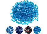 Vetro Per Caminetto 9 Kg - Rocce Di Vetro 19 Mm Per Caminetto - Vetro Per Caminetto Blu Caraibico - Pietre Di Vetro Per Caminetto