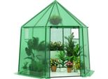 Costway Serra In Foil, Serra Con Copertura In Pe, Porta E Finestra A Rullo, Serra Per Pomodori, Casa Per Pomodori, Casa Per Piante, 198X172X190 Cm, Verde