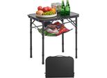 Tavolo Da Picnic Pieghevole Portatile - Tavolo Da Buffet In Mdf Da 60 Cm - Tavolo Da Campeggio Nero Per Esterni