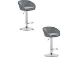 Hocker East - Velluto Grigio / Base Cromata X 2