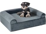 Costway Letto Ortopedico Per Cani, Divano Per Cani Con Bordi Laterali, Antiscivolo Lavabile, Schiuma Di Memoria, Letto Per Gatti Divano Per Interni 102X81X30.5Cm