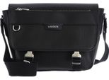 Lacoste Pelle Borsa A Tracolla Messenger Bag Noir Nero