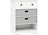 Costway Cassettiera Con 4 Cassetti, Cassettiera Con Ripiani Aperti, Comodino, Cassettiera Per Camera Da Letto, Soggiorno, 58X42X75 Cm Bianco