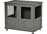 Gabbia Per Cani Da Casa, Gabbia Per Animali, Cuccia Per Cani Da Interno Con Serratura, Porta Magnetica, Casetta Per Cani Con Finestra, Cassa Per Cani Di Piccola E Media Taglia, Grigio, 85 X 55 X 87 Cm