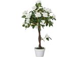 Piante Di Rose Artificiali Grandi 90 Cm, Piante Artificiali Di Plastica Albero Di Rose In Vaso, Albero Artificiale Come Vero Per Soggiorno Camera Da Letto Ufficio Giardino Moderno Decorazione Regalo