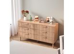 Cassettiera Proximax Con 6 Cassetti | Mobile Credenza In Colore Naturale | Cassettiera Effetto Legno Per Camera Da Letto E Soggiorno
