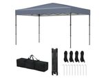 Gazebo Costway 365X225Cm, Gazebo Pop Up Pieghevole Regolabile In Altezza Con Borsa Per Il Trasporto, 8 Picchetti E 4 Corde Per Il Vento, Gazebo Da Giardino UV50+ Per Feste Grigio