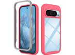 Custodia Per Google Pixel 10 / Pixel 10 Pro, Copertura Posteriore Trasparente Ibrida, Robusto Paraurti In Tpu, Custodia Antiurto Rosa