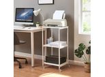 Tavolo Rotante Per Stampanti 'Janertu' Supporto Per Stampanti Regolabile In Altezza 82 X 39 X 35 Cm Struttura In Metallo Bianco