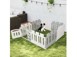 Costway Box Per Cani A 8 Pannelli Con Porta, Recinto Per Cuccioli Alto 60 Cm, Box Per Cani, Resistente Alle Intemperie, Box Per Animali Domestici In Plastica Hdpe, Box Per Animali Domestici (Bianco)
